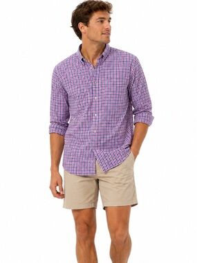 RODD & GUNN Sports Fit Pink Blue Gingham Checked Button Down Dress Shirt XL